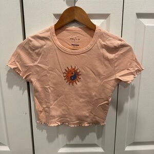 Peach Sun Graphic Crop Top